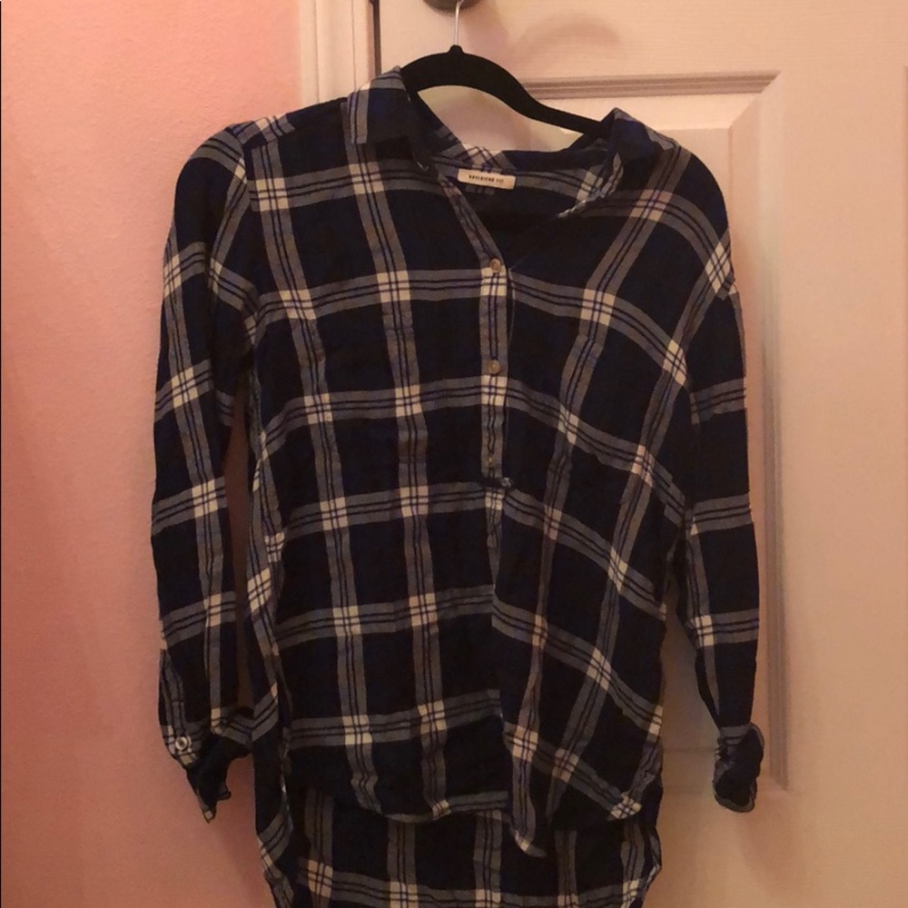 Blue boyfriend fit flannel from American eagle